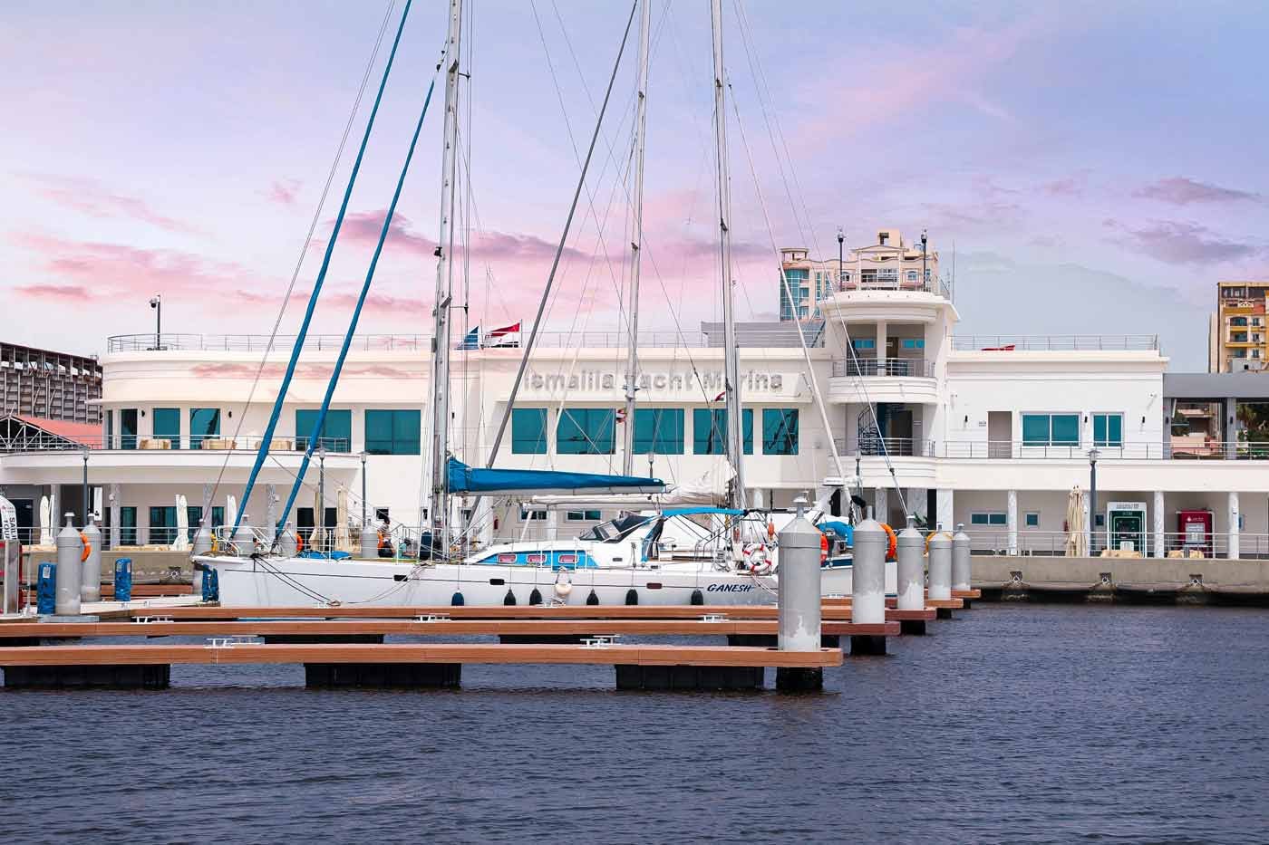 Übernachtungsstopp in der Marina von Ismailia am Suezkanal